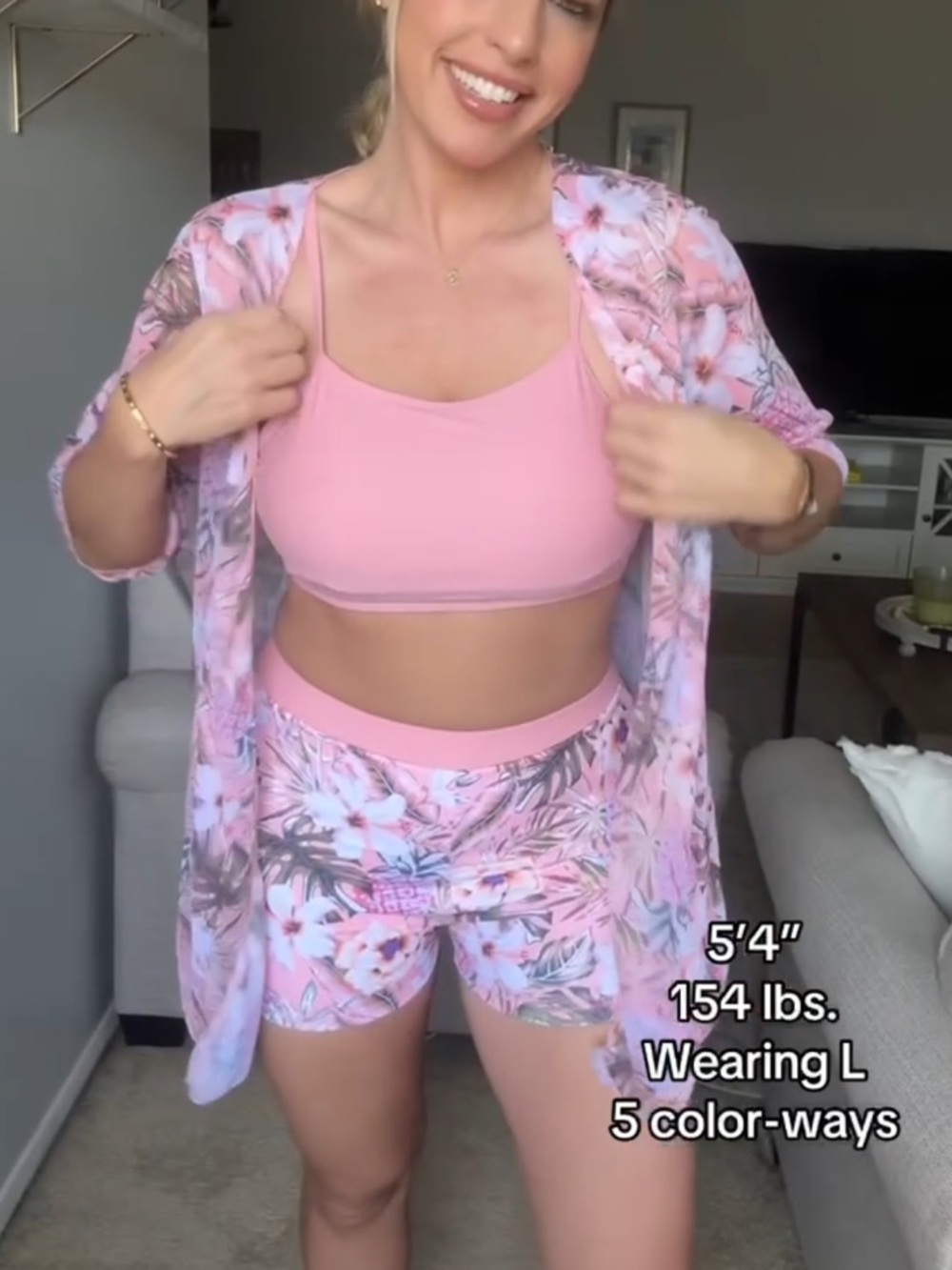 Pink Floral swim set
